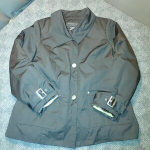 Centigrade Outerwear Size L Black Jacket Belted Cuffs Button Polyester Cotton